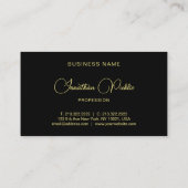 Modern Elegant Script Naam Zwart Goud Sjabloon Visitekaartje (Achterkant)