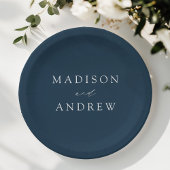 Modern Elegant Script Navy Wedding Papieren Bordje