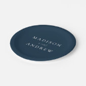 Modern Elegant Script Navy Wedding Papieren Bordje (Gekanteld)
