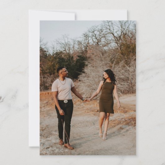 Modern Elegant Script Olive Wedding Kaart (Achterkant)