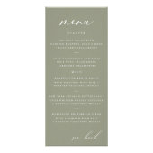 Modern Elegant Script Olive Wedding Menu (Voorkant)