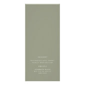 Modern Elegant Script Olive Wedding Menu (Achterkant)