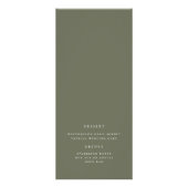 Modern Elegant Script Olive Wedding Menu (Achterkant)
