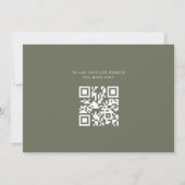 Modern Elegant Script Olive Wedding RSVP Kaart (Achterkant)
