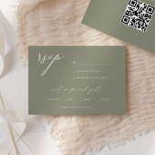Modern Elegant Script Olive Wedding RSVP Kaart