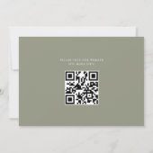 Modern Elegant Script Olive Wedding RSVP Kaart (Achterkant)
