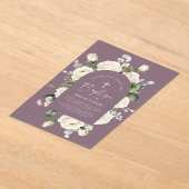 Modern elegant script ouderdom lavendeldoop acryl uitnodigingen (Laagn)