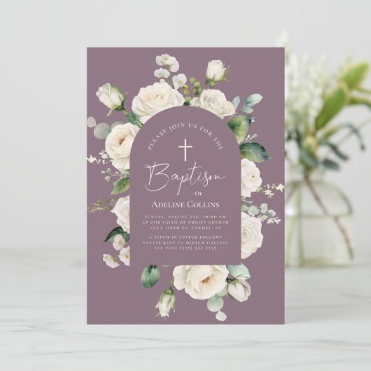 Modern elegant script ouderdom lavendeldoop kaart (Staand voorkant)