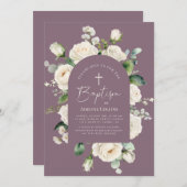 Modern elegant script ouderdom lavendeldoop kaart (Voorkant / Achterkant)