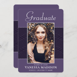 Modern | Elegant Script Paars Violet 1 Foto Afstud Aankondiging