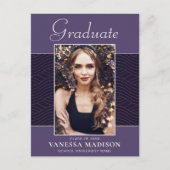 Modern | Elegant Script Paars Violet 1 Foto Afstud Briefkaart (Voorkant)