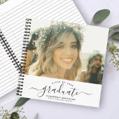 Modern Elegant Script Photo Afstuderen Guest Notitieboek