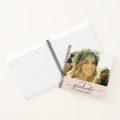 Modern Elegant Script Photo Afstuderen Guest Notitieboek (Binnen)