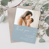 Modern Elegant Script Photo Baptism Bedankkaart