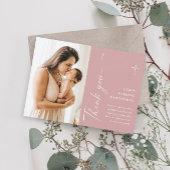 Modern Elegant Script Photo Baptism Bedankkaart