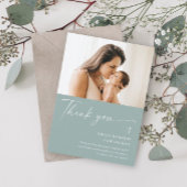 Modern Elegant Script Photo Baptism Dank je kaart
