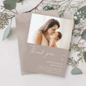 Modern Elegant Script Photo Baptism Dank je kaart