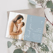 Modern Elegant Script Photo Baptism Dank je kaart