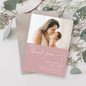 Modern Elegant Script Photo Baptism Dank je kaart