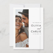 Modern Elegant Script Photo Budget Bruiloft Kaart (Voorkant)