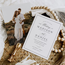 Modern Elegant Script Photo Budget Bruiloft Kaart