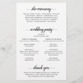 Modern Elegant Script Photo Budget Wedding Program Flyer (Achterkant)