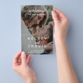 Modern Elegant Script Photo Budget Wedding Program Flyer (Hand)