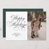 Modern Elegant Script Photo Collage Christmas Feestdagenkaart (Voorkant / Achterkant)