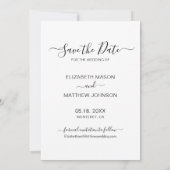 Modern Elegant Script Photo Collage Wedding Save T The Date (Achterkant)