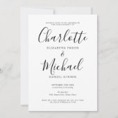 Modern Elegant Script Photo Engagement Party Kaart (Voorkant)