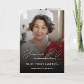 Modern Elegant Script Photo Folded Funeral Program Programma (Voorkant)