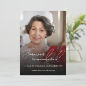 Modern Elegant Script Photo Funeral Flat Programmakaart (Staand voorkant)