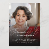 Modern Elegant Script Photo Funeral Flat Programmakaart (Voorkant)