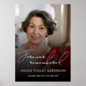 Modern Elegant Script Photo Funeral Welcome Sign Poster (Voorkant)