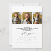 Modern Elegant Script Photo Graduation Aankondiging (Achterkant)