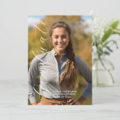 Modern Elegant Script Photo Graduation Aankondiging (Staand voorkant)