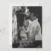 Modern Elegant Script Photo Simple Wedding Kaart (Achterkant)