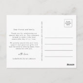 Modern Elegant Script Photo Weddenschap Bedankt Briefkaart (Achterkant)