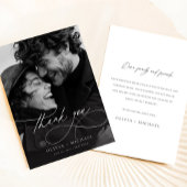 Modern Elegant Script Photo Wedding Bedankkaart