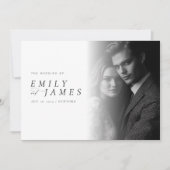 Modern Elegant Script Photo Wedding Kaart (Voorkant)