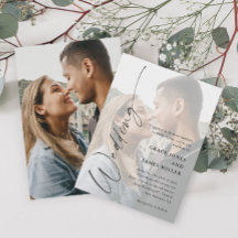 Modern Elegant Script Photo Wedding