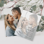 Modern Elegant Script Photo Wedding Kaart