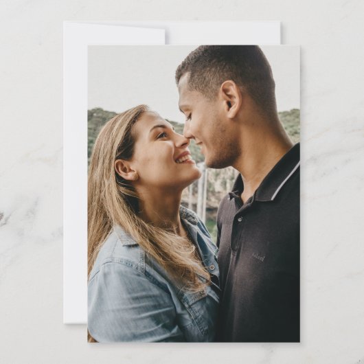 Modern Elegant Script Photo Wedding Kaart (Achterkant)