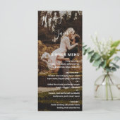 Modern Elegant Script Photo Wedding Menu (Staand voorkant)