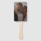 Modern Elegant Script Photo Wedding Program Handwaaier (Voorkant)