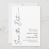 Modern Elegant Script Photo Wedding Save The Date (Voorkant)