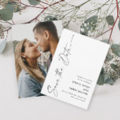 Modern Elegant Script Photo Wedding Save The Date
