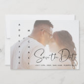 Modern Elegant Script Photo Wedding Save the Date (Voorkant)