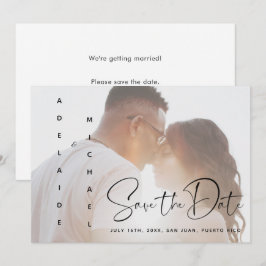 Modern Elegant Script Photo Wedding Save the Date