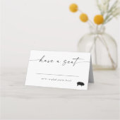 Modern Elegant Script Place Card Pork Optie Plaatskaartje (Voorkant)